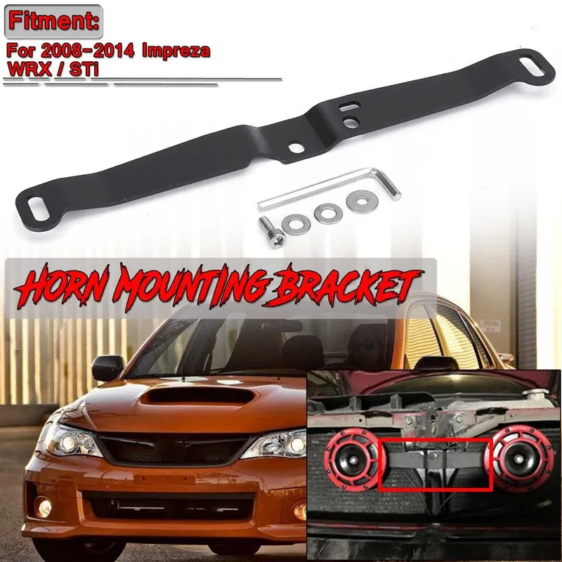 iJDMTOY (1) Behind The Grille Twin Horn Bolt-On Mounting Bracket Compatible With 2008-2014 Subaru WRX or STi, Compatible w/Hella Supertone Horns