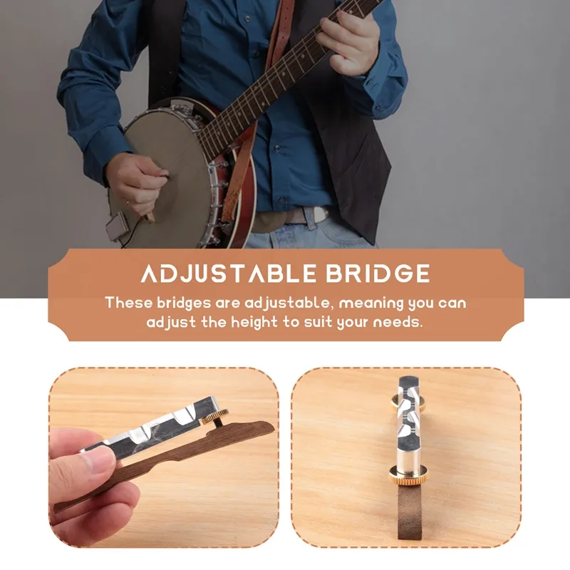 Adjustable Rosewood Bridge Mandolin Saddle for 4 5 6 Strings Banjos Easy Installation Musical Instrument Part