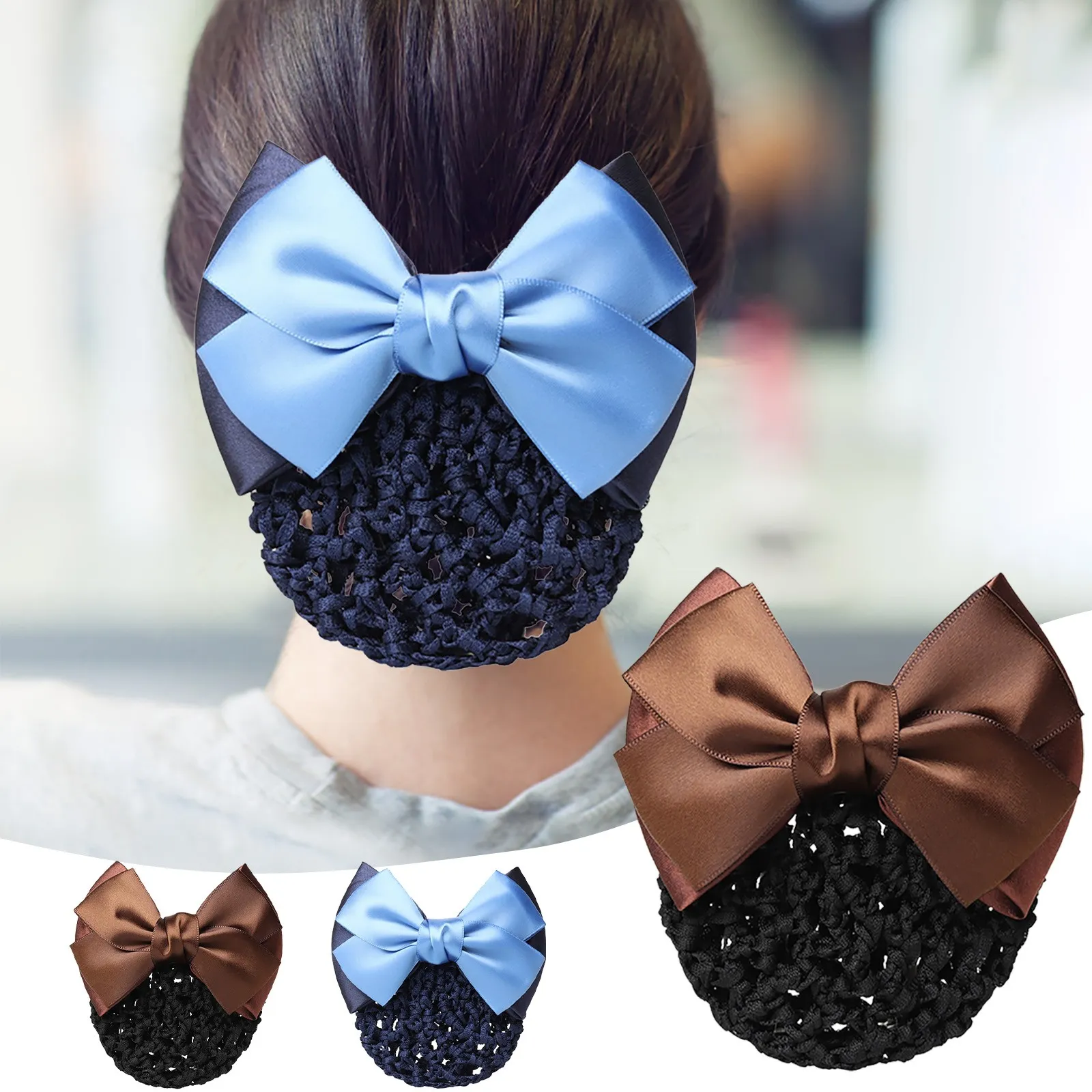 Blue Crystal Satin Hair Bow with Brooch - Women Accessories 171695045259fd12e667741d18b980  main image 2
