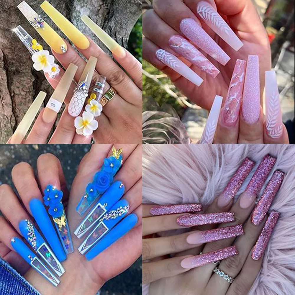 Clear Coffin Long Acrylic Nail Tips Box 3XL Size Half Cover Straight Extra Long French Manicure Supplies From Ddmymar 32.8 DHgate.Com