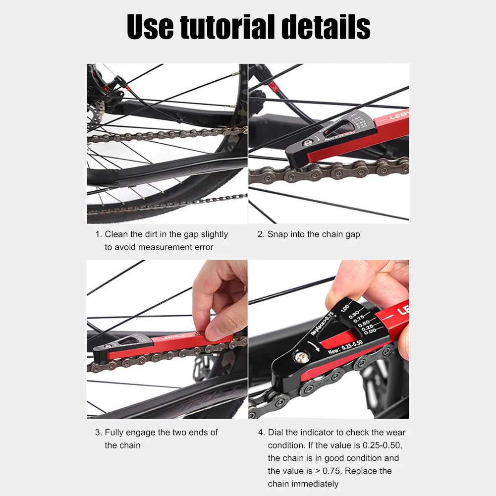 Lebycle MTB Road Bike Chain Wear Indicator Checker Gauge Bicycle Measurement Chian Ruler Cycling Multi Functional Repair Tools From 4 96 DHgate