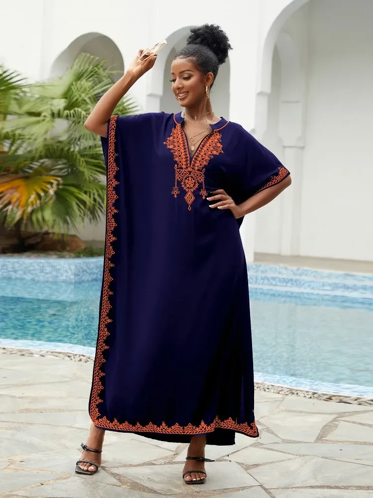 Navy blue kaftan dress 2025