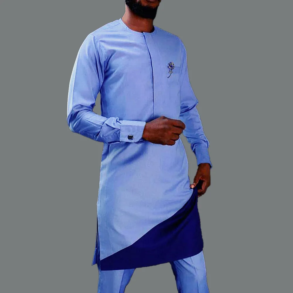 Chemise Longue Homme Style Caftan Marocain - Tissu Respirant, Imprimé Ethnique - Pour Prière, Cérémonie, Décontracté