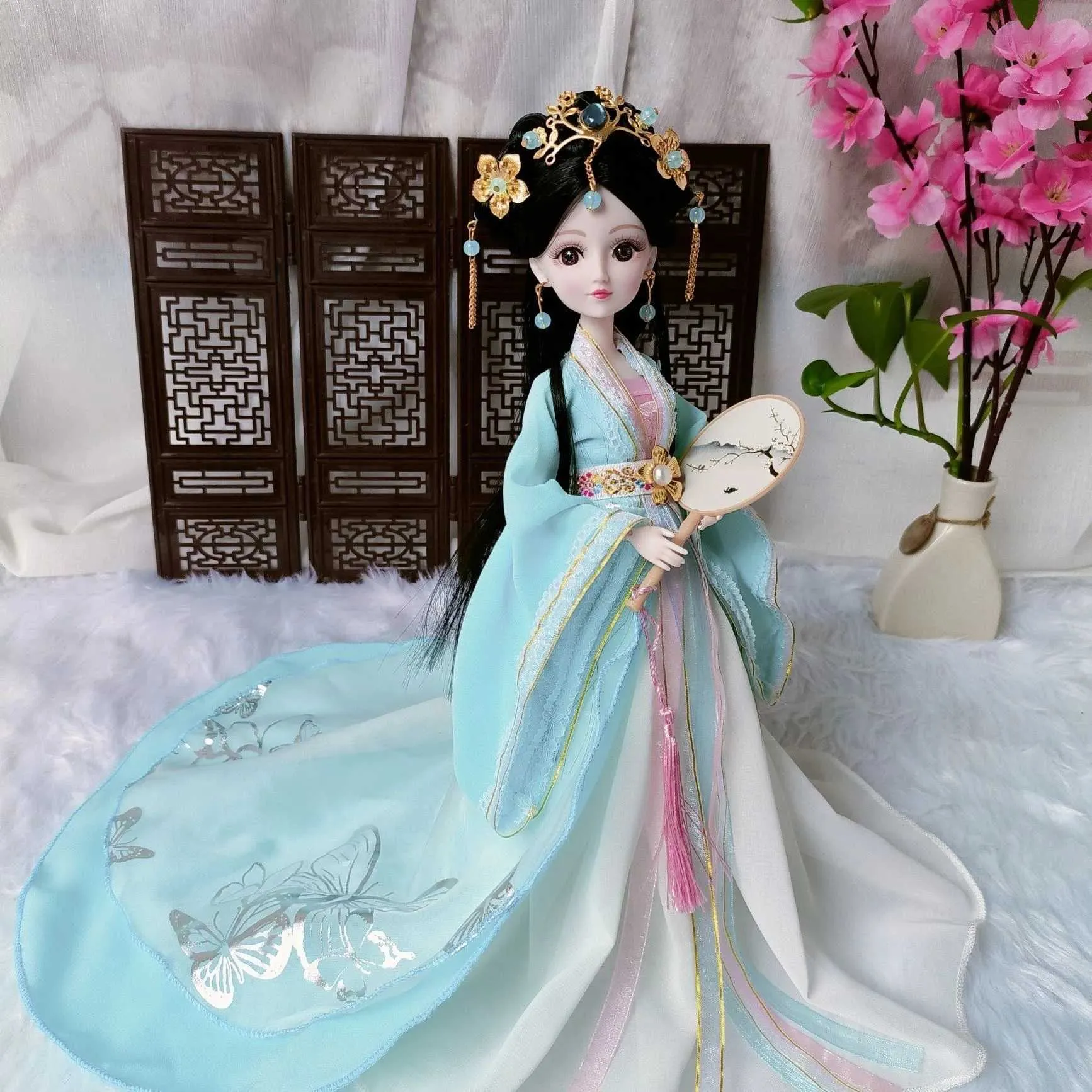 Exquisite 1/6 BJD Chinese Ancient Fairy Princess Doll with Detailed Hanfu  Clothing and Tracking Ski Head, Perfect for Collection and Play