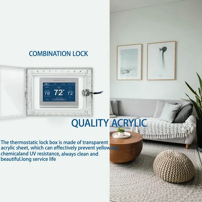 Universal Thermostat Lock Box – Transparent Cover With Keys, Easy Installation – For Home, Office, Restaurant, School – Helps Prevent Tampering And Save Energy