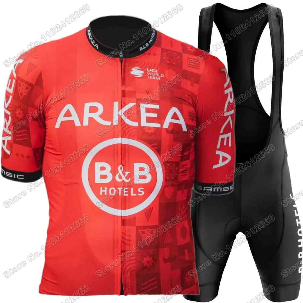 Pro Cycling Set Men's Summer Road Bike Jersey Bib Shorts B&B Hotels  Design