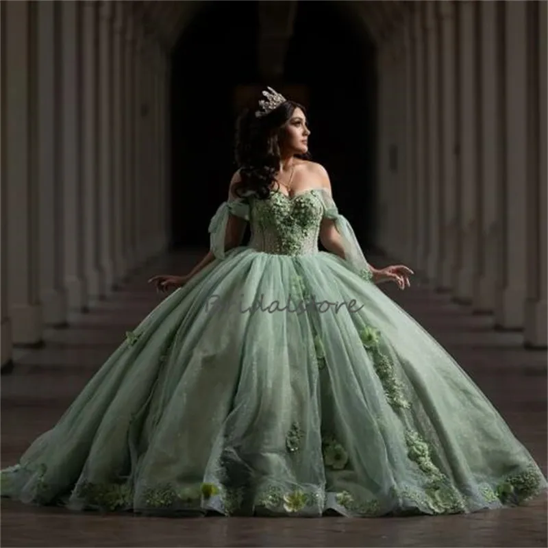Sage Green Charro Quinceanera Dress Off Shoulder Floor-Length Tulle Ball Gown with 3D Flowers and Lace-up Back from Dhgate Quinceanera Dresses - price 166.43 Sage Green Charro Quinceanera Dress Off Shoulder Floor-Length Tulle Ball Gown with 3D Flowers and Lace-up Back from Dhgate Quinceanera Dresses - price 166.43