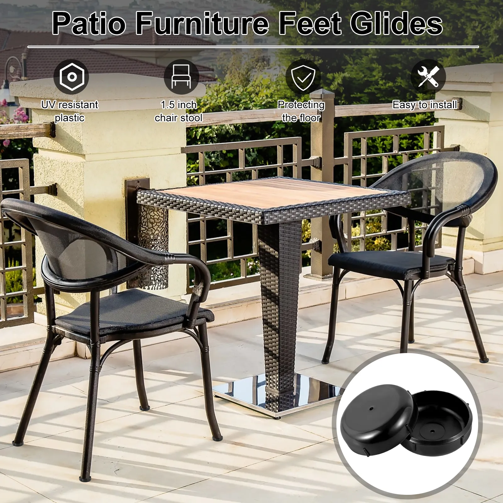 Chair Leg Floor Protectors 32 Pack 1.5 Inch Round Anti scratch Chair Leg Caps