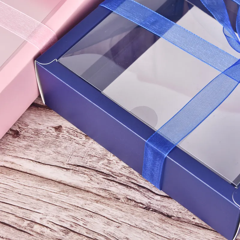 Decvel Cajas Transparentes De 3 X 3 X 3 Pulgadas  Paquete De 50  Caja De Macarron Caja De Regalo