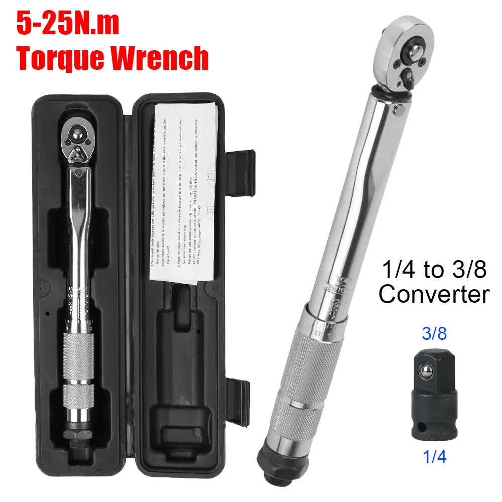 Adjustable Torque Wrench 1/4 in Drive 5-25 N·m Micrometer Spanner