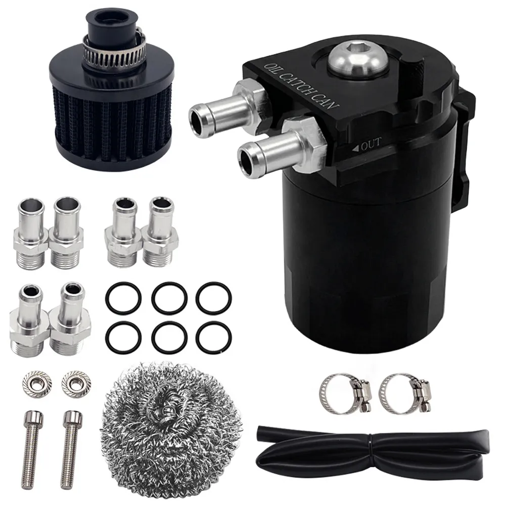 Oil Catch Tanks AICEL Baffled Oil Catch Can Kit, Aluminum Polish Oil Catch Tank Kit - View #3