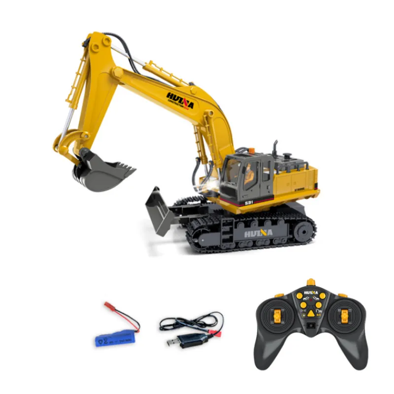 Huina 1531 RC mixer truck and excavator - 11CH 1:16 Alloy
