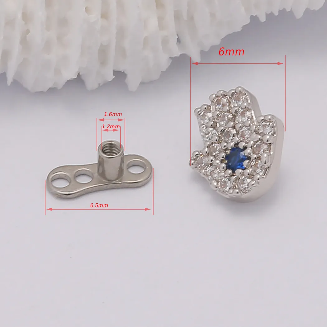 Dermal Tops 2-Pack Titanium Steel Dermal Anchors Star Design