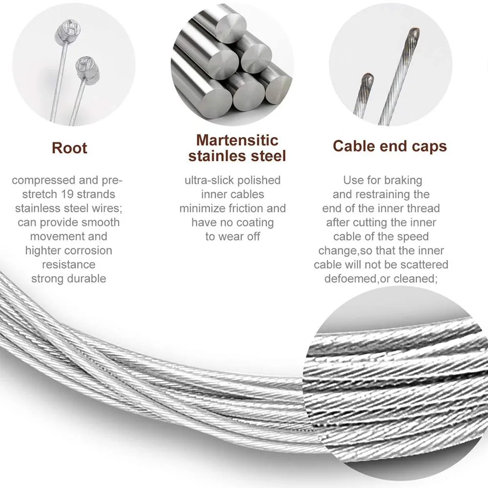 VXM Bicycle Shift Derailleur Cables,Universal Transmission Green