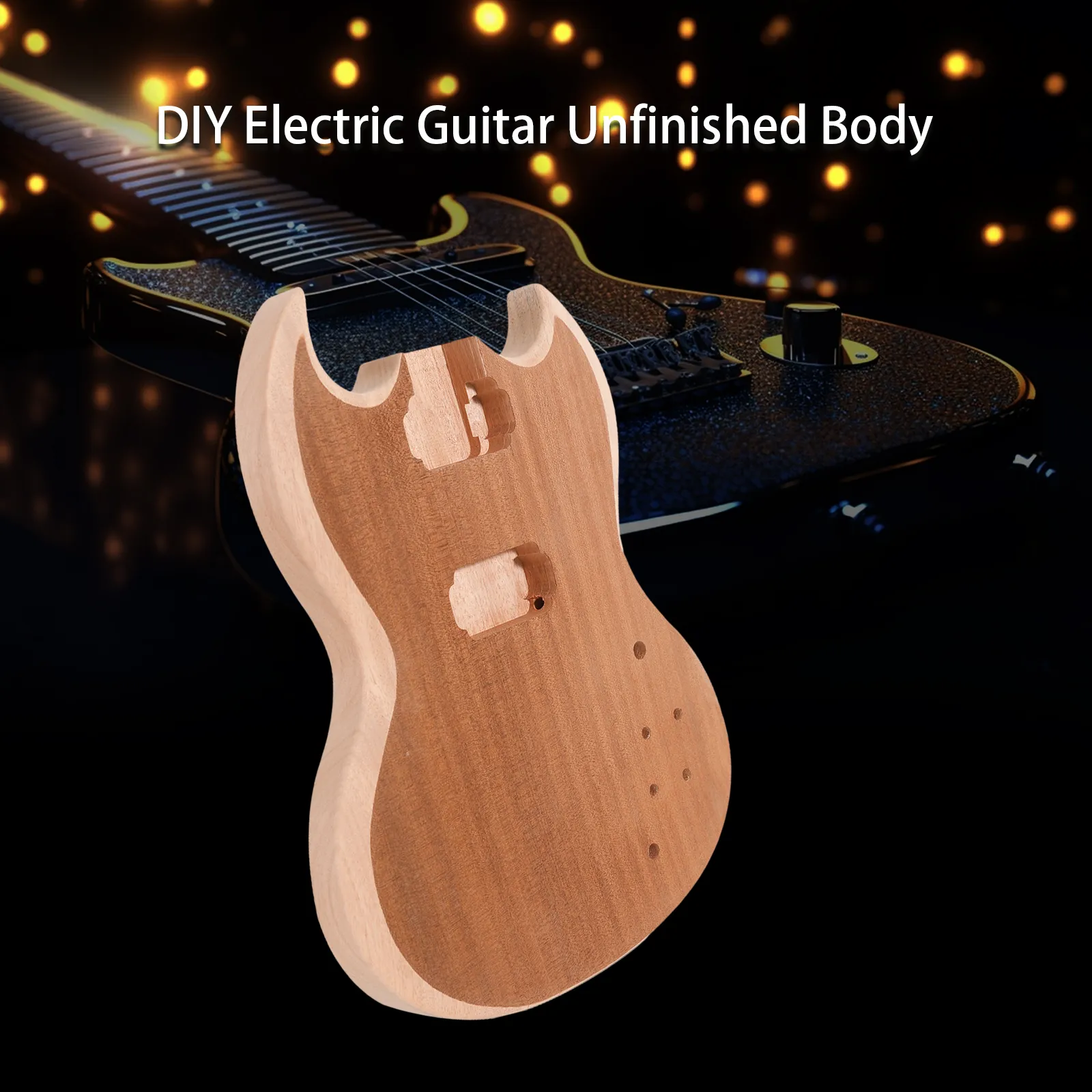 DHgate Unfinished DIY Electric Guitar Body Natural Hardwood Replacement Barrel Blank Perfect for Custom Builds Musical Instruments