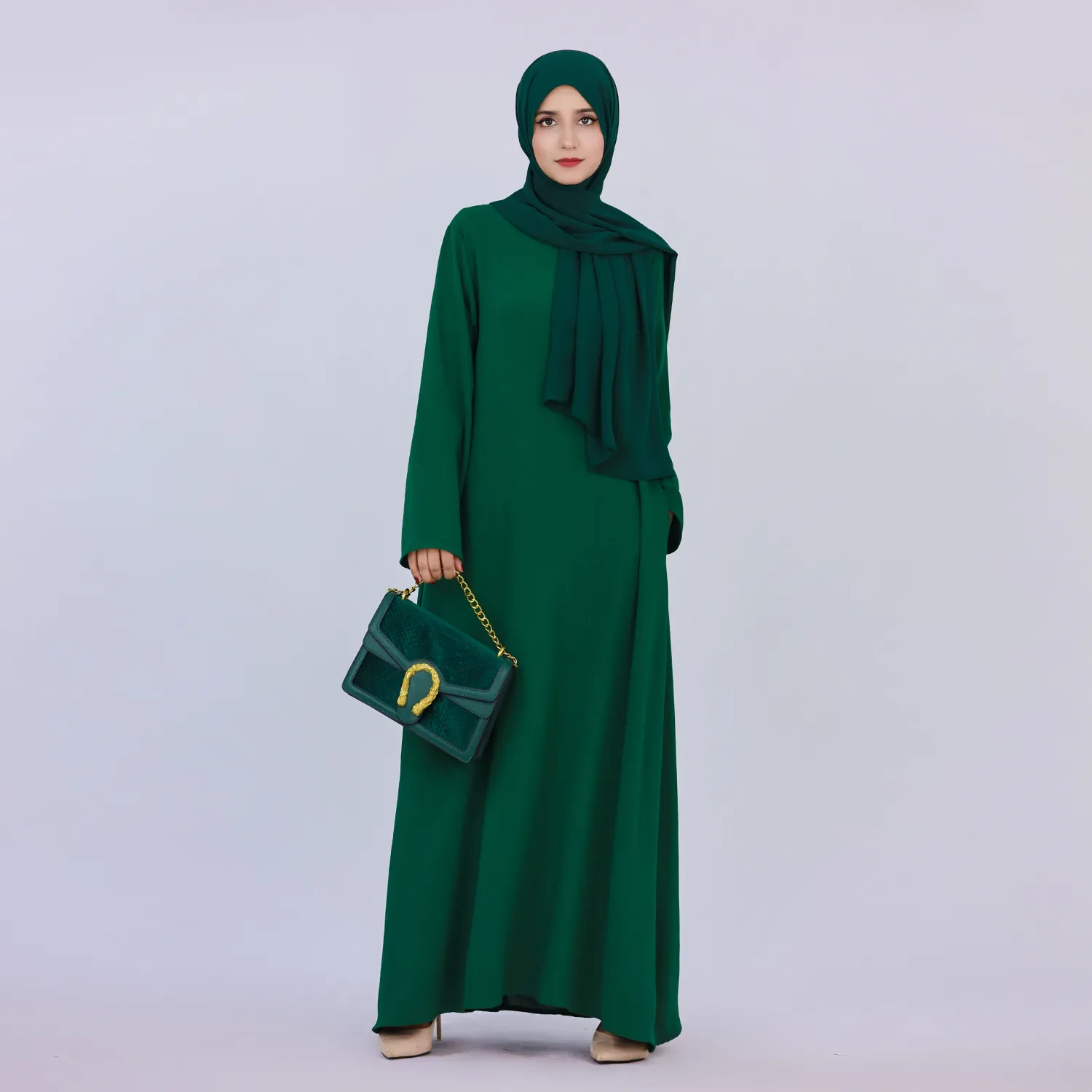 knee length dresses for ladies Modern Muslim Woman's Elegant Hooded Abaya with Rhinestones