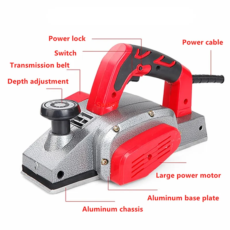 Electric Cordless Wood Planer Hand Held Woodworking Power Tools 110V
