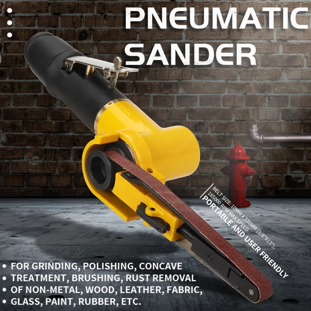 Adjustable 330x10mm Air Belt Reciprocating Sander With 12 Sanding Belts ...