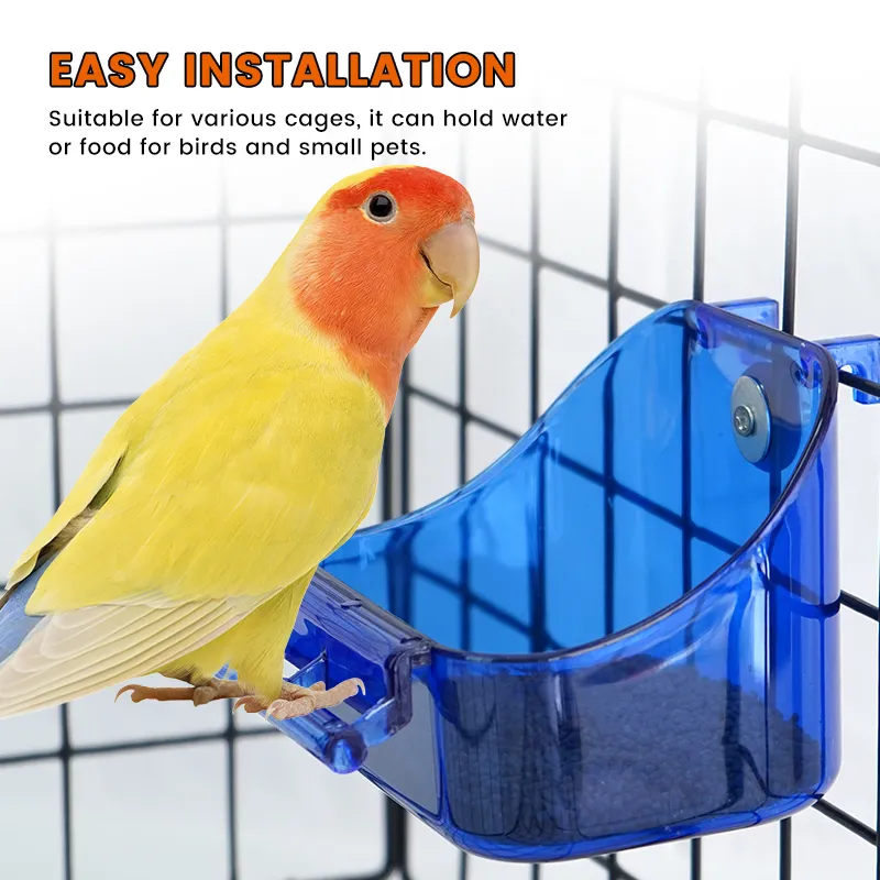 Multi Use Bird Feeder Water Bowl Hanging Parrot Bath Cube Shower Box Perfect Cage Accessory for Small Birds Like Canary