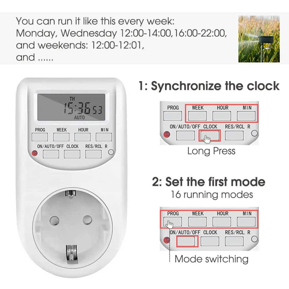 7 Day Heavy Duty Digital Programmable Timer 16 Programs 24 Hour Cyclic ...