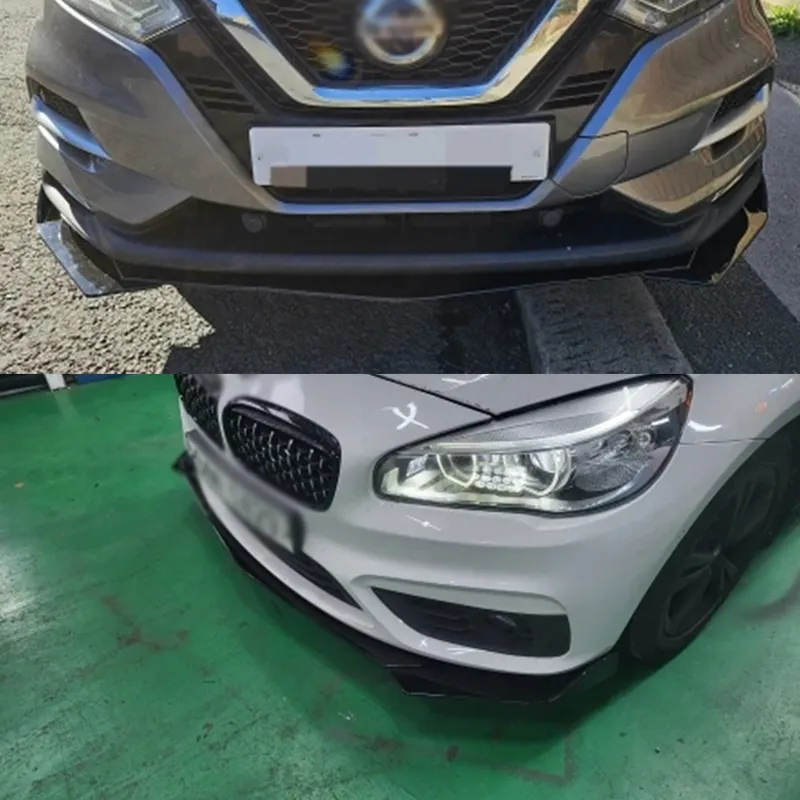 Cuque Ailerons De Séparateur De Lèvre De Pare-chocs Avant 2 Pièces Pare