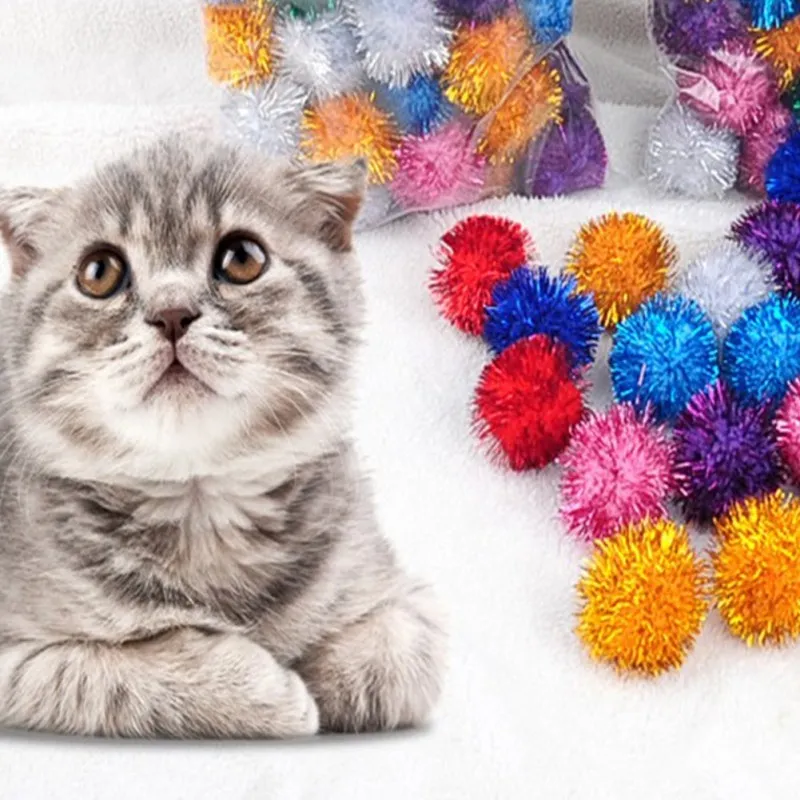 Bulk Sparkling Fuzzy Pom Pom Toy Interactive Interactive Cat Crinkle Ball With Glitter Balls In Assorted Colors For Christmas Parties From Quanyuanfacai 15.07 DHgate.Com