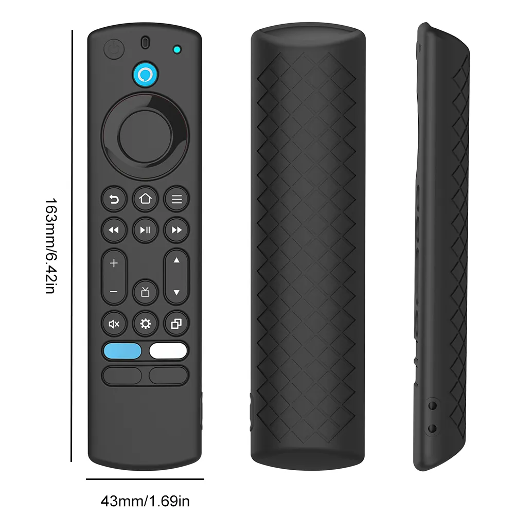 Custodia In Silicone Per Telecomando Fire TV Stick 4K | Copertura Antiscivolo Con Cordino E Protezione Antiurto | Accessorio TV