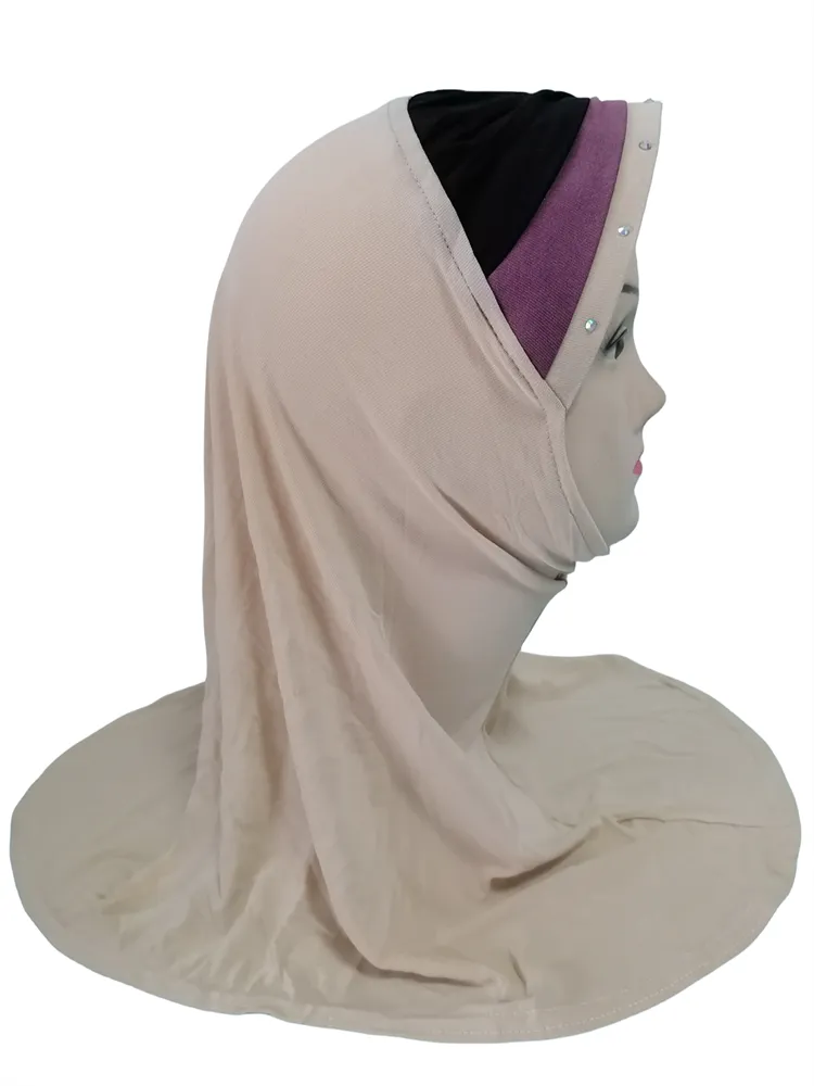 AL AMIRA Hiyab Para Niñas, Bufanda Para Niños, Musulmanes, Cubierta Completa, Para La Cabeza, Oriente Medio, Islámico, Para Niños, Ramadán, Oración, Beige