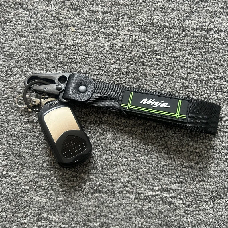 thumbnail image 2 of Kawasaki Motorcycle Nylon Lanyard Keychain – Pendant Gift – Black/Green 2 of 6