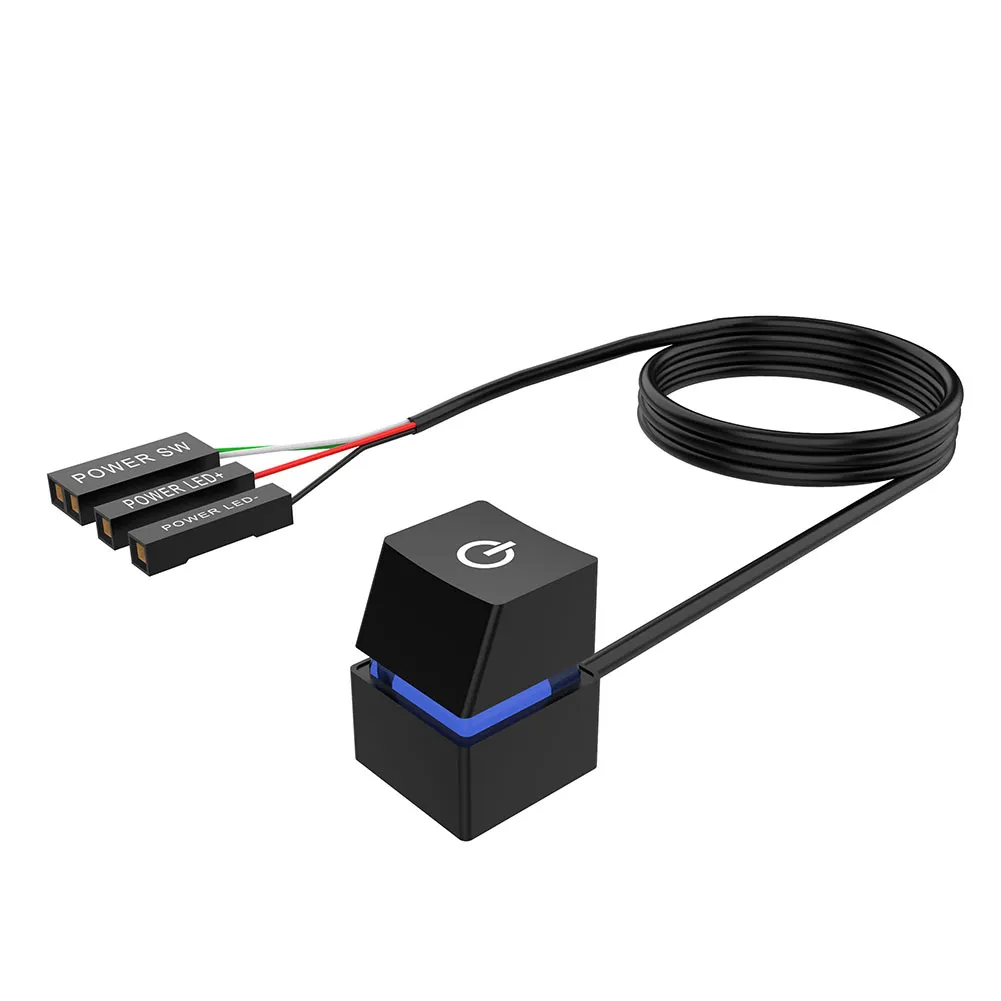 External PC Power Button For Desktop LED Light Switch Motherboard Start ...