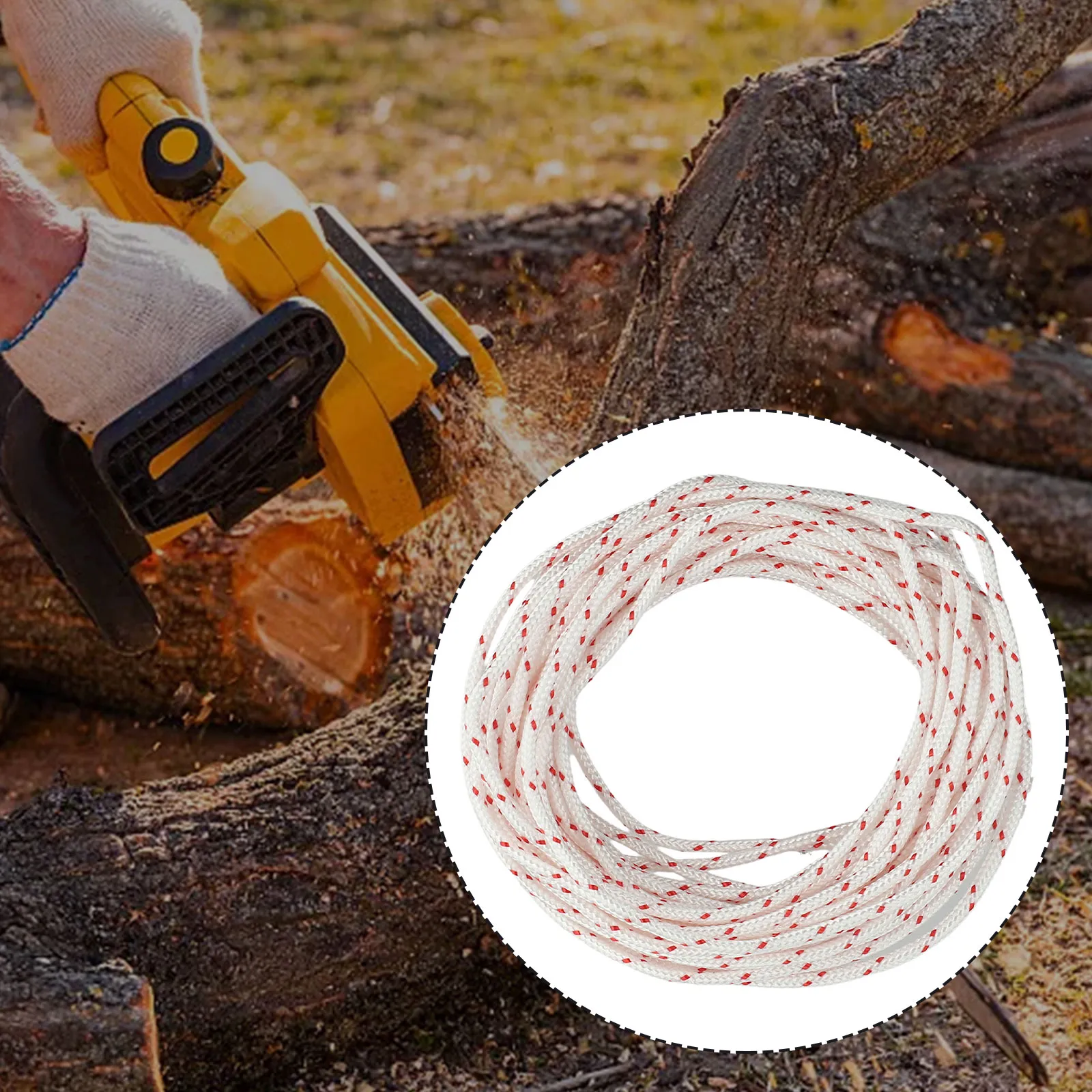 2024 3.5mm x 10m Pull Cord Recoil Starter Rope Replacement for Lawn Mower Chainsaw Trimmer Edger Engine Parts Durable Easy Installation