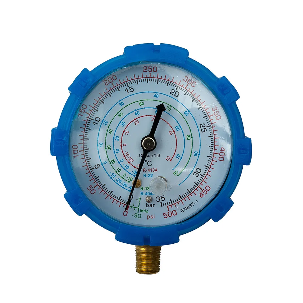thumbnail image 2 of Precision Auto Labs HVAC A/C Manifold Gauge Set - Blue (0-500psi) & Red (0-800psi) High/Low Pressure, 1/8" NPT 2 of 4