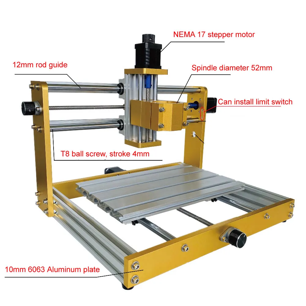 DHgate Aluminum Mini CNC Router 3018 Laser Engraver 500W Spindle 15W Laser GRBL PCB Milling Machine Home Garden