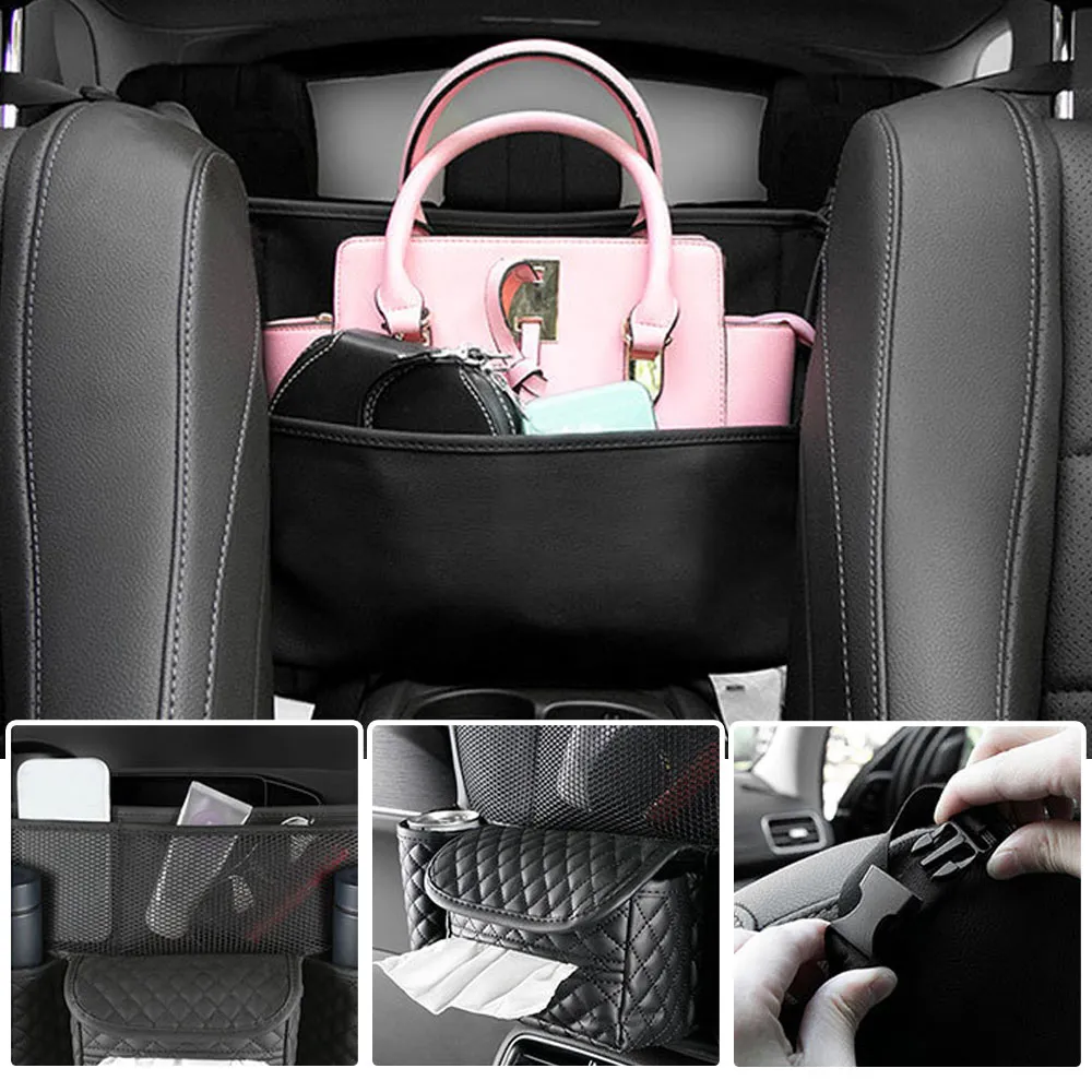 PU Leather Car Seat Handbag Storage With Hanging Pocket For Handbags Tissues And Drinks Middle Box Organizer Holder From Ddmyjan 54.55 DHgate.Com