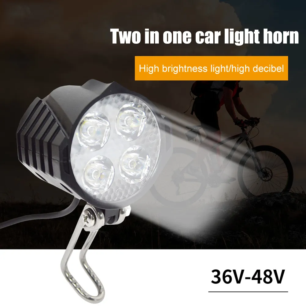 24 48V E bike Light Kit Front Rear LED Lights Horn Switch Tail Light