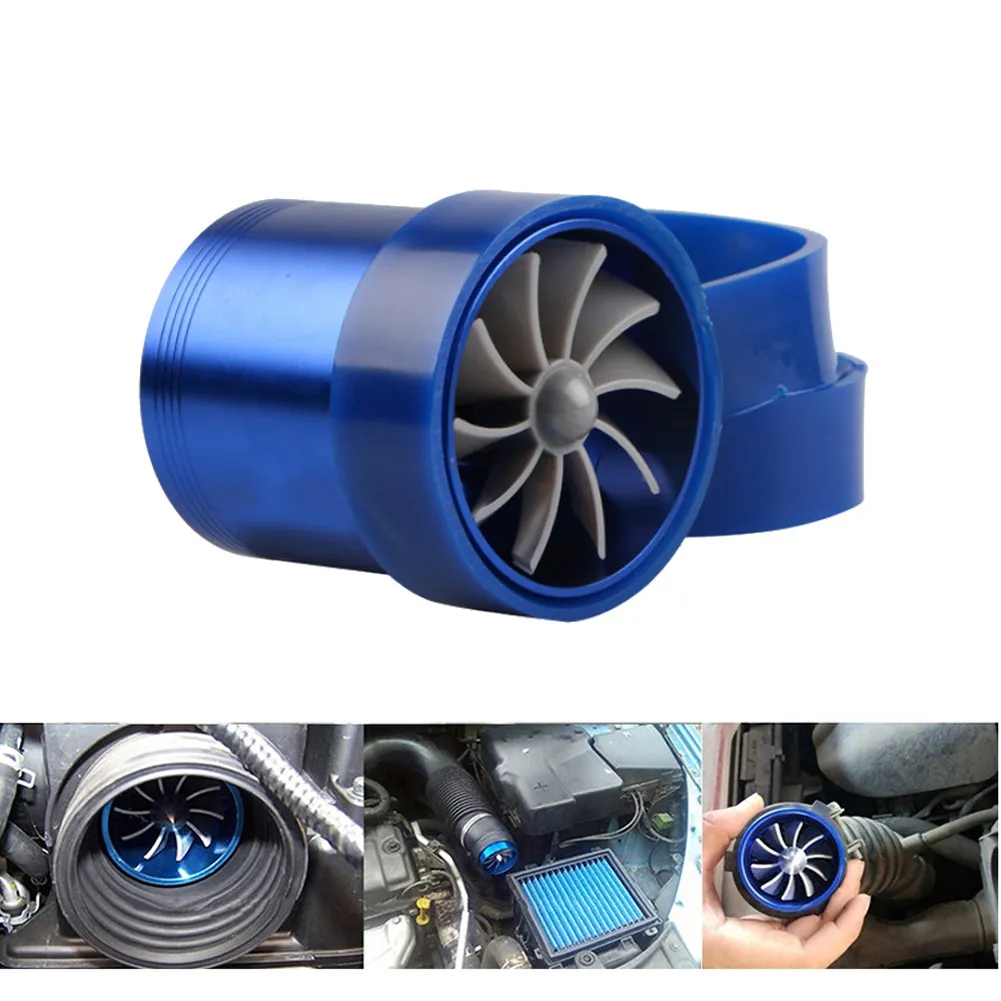 Black Turbonator Style Air Intake Fan For MAZDA - Dual Fan Turbo Supercharger Gas Saver