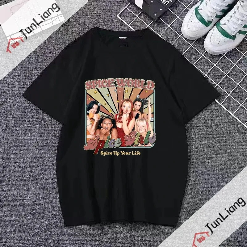 Spice Girls Retro 90s Hip Hop Unisex T-Shirt O-Neck Polyester