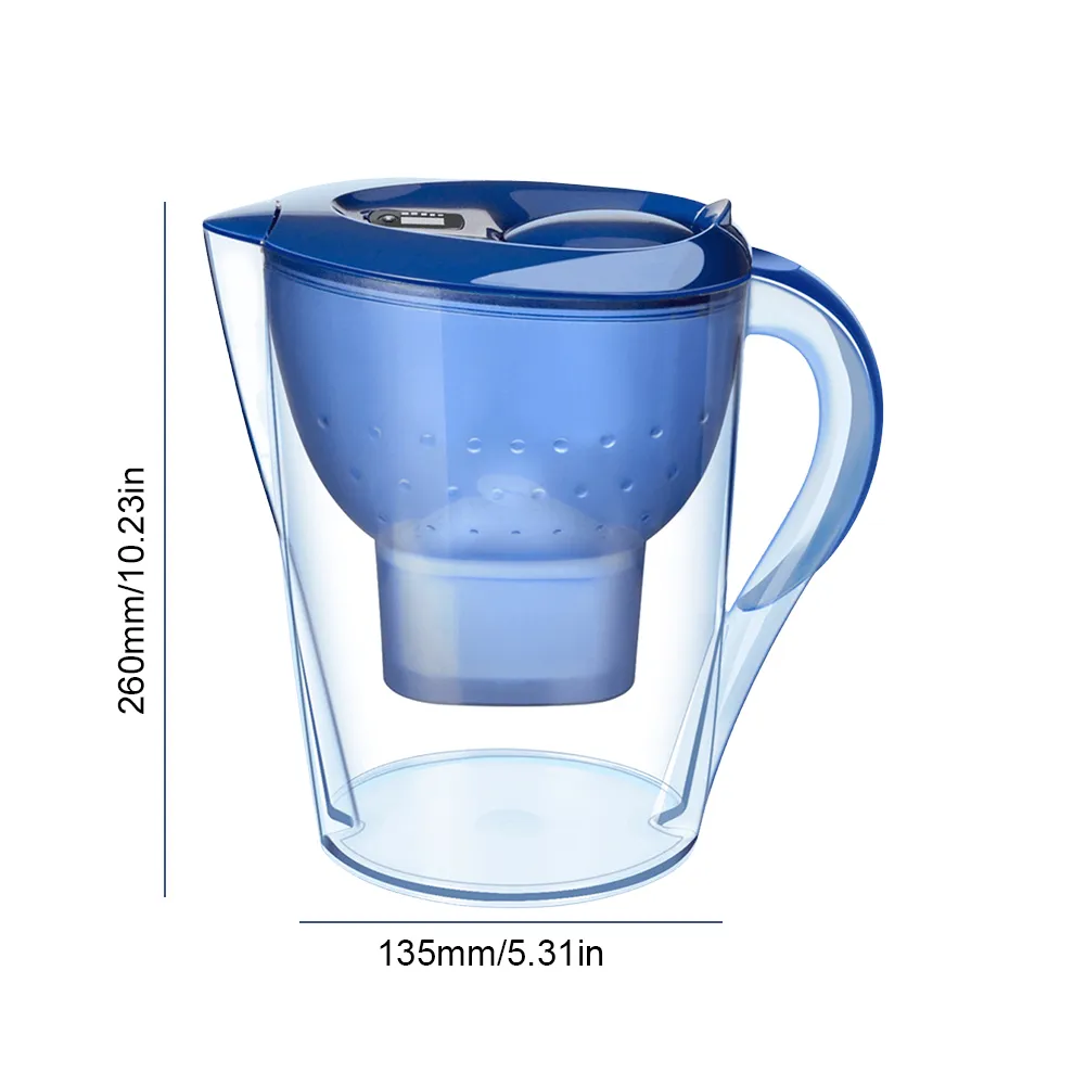 5L Water Filter Jug with Digital Display: Water Purifier Pot Reduces ...