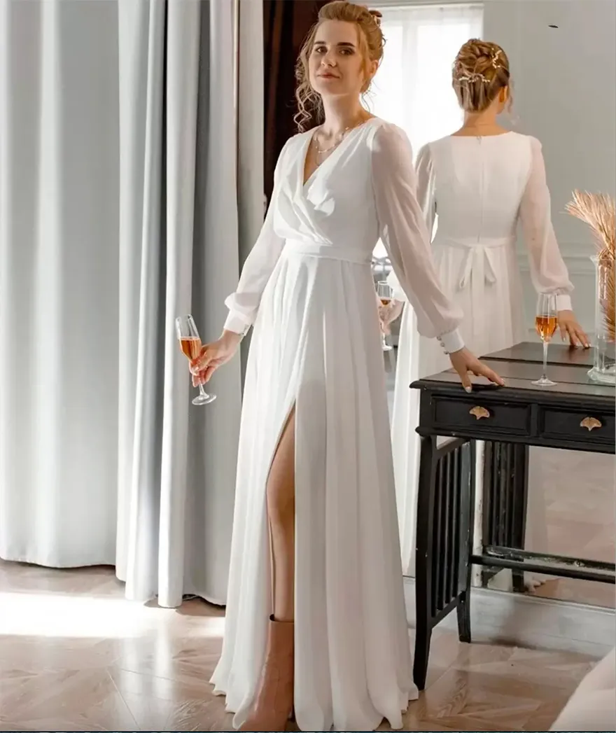 ivory ruched draped chiffon dress Ivory Lux Chiffon Bridesmaid Dresses