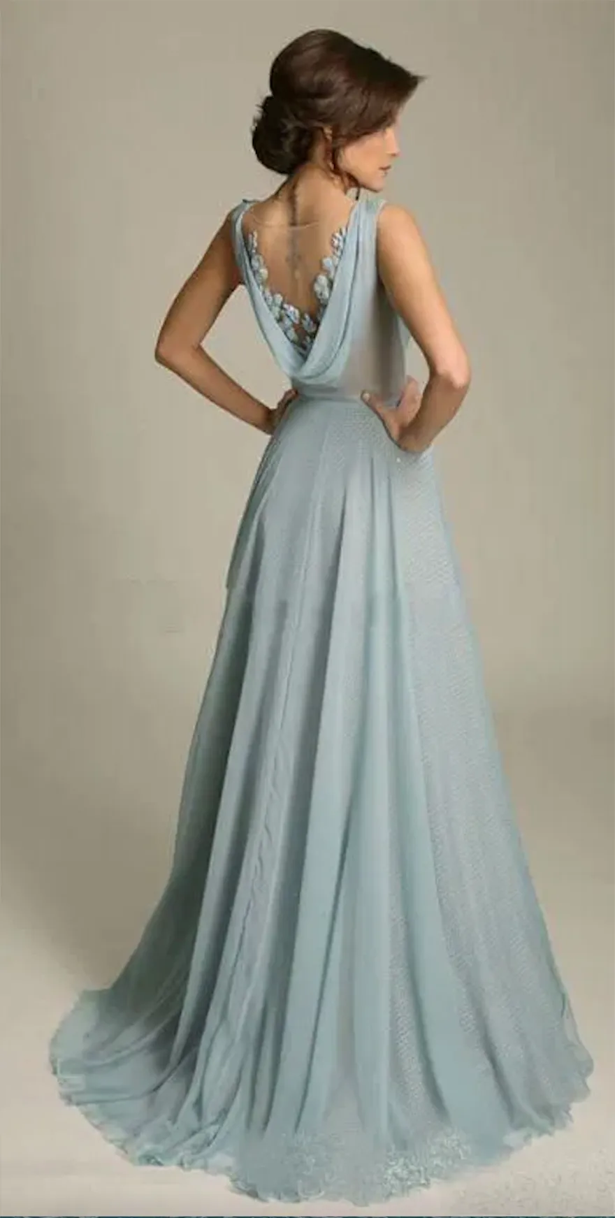 women dusty blue bridesmaid dresses Long one Shoulder Cheap Dusty Blue Bridesmaid Dresses with Slit Mother of  Bride Dress PB10079 main image 0