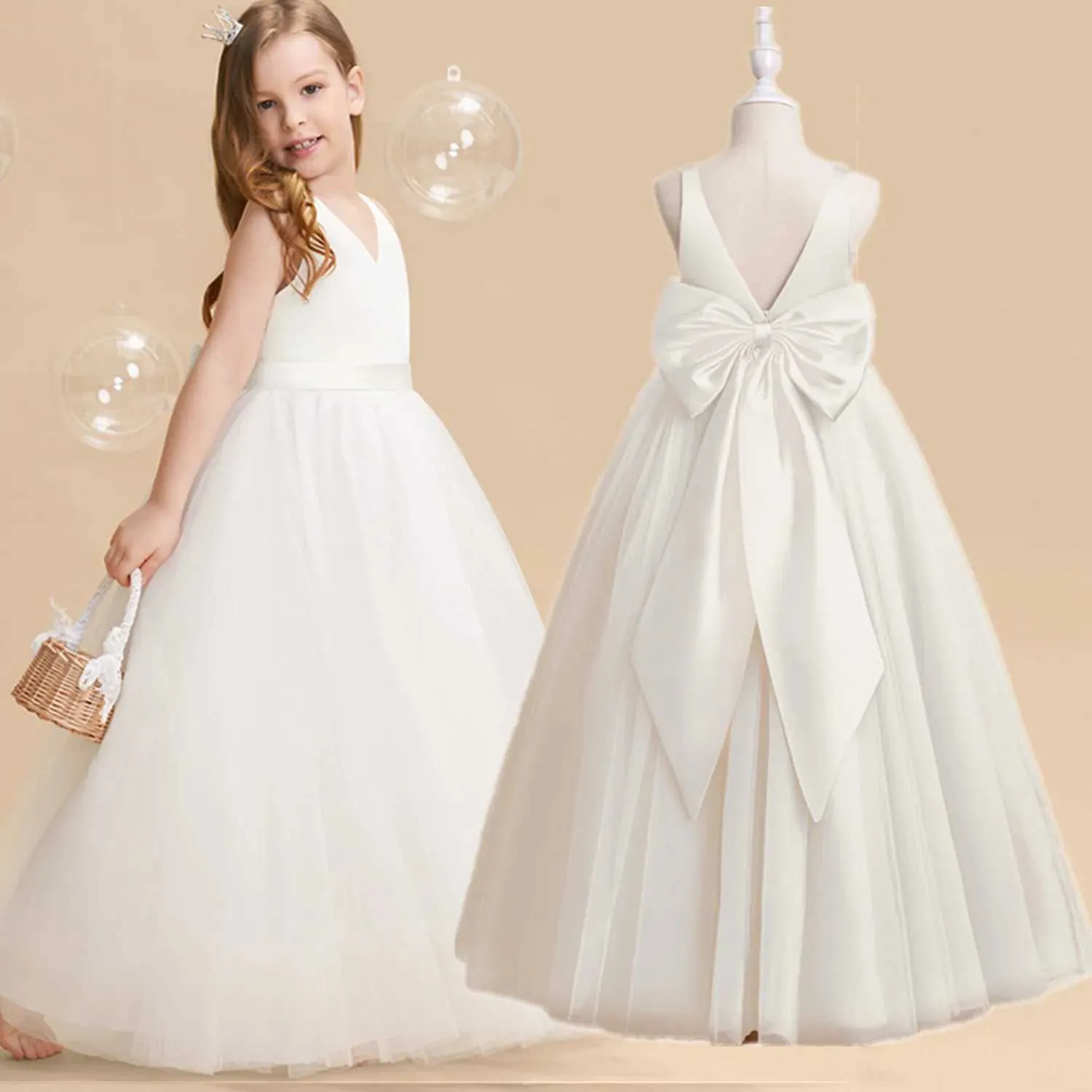 White big girl dresses shop