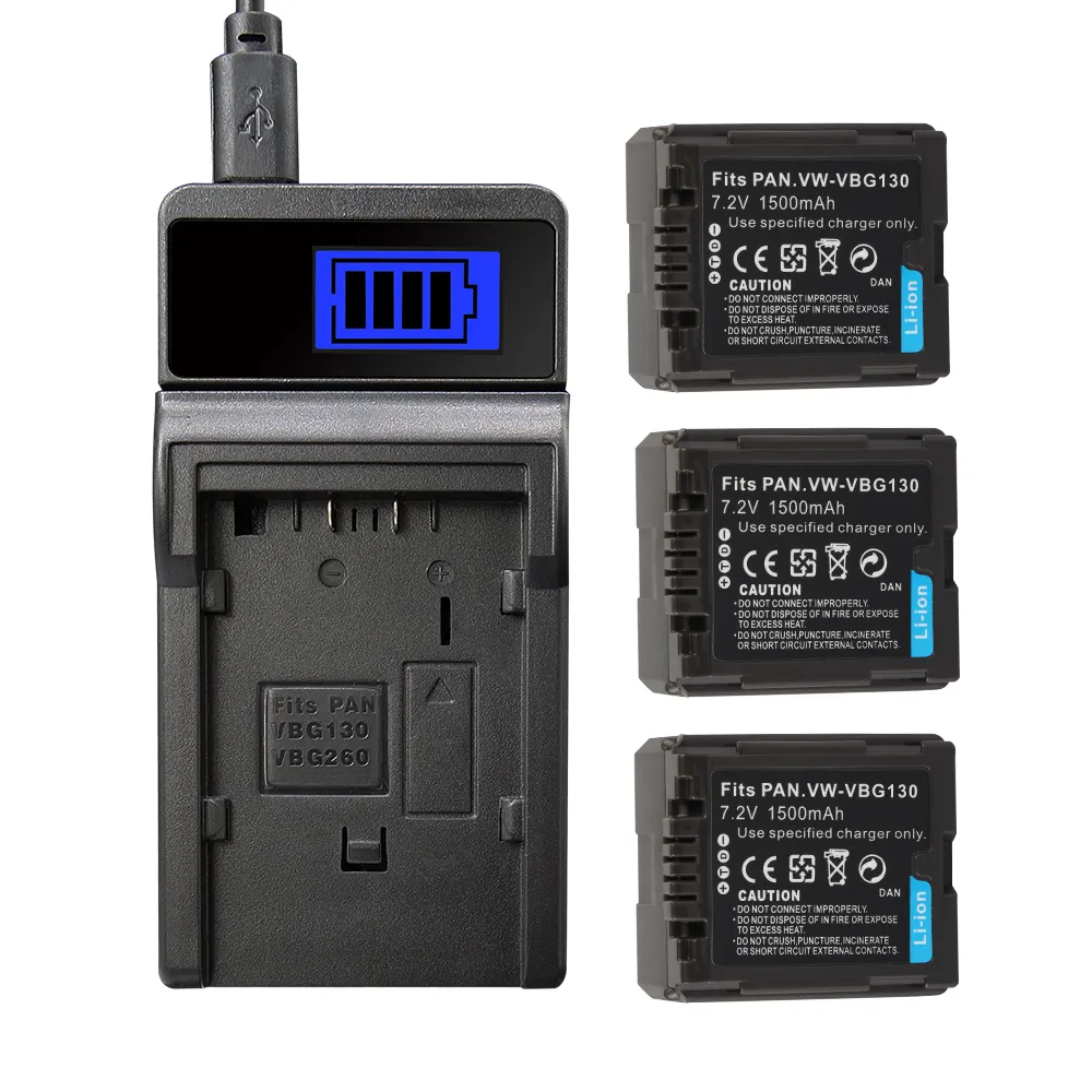 Batería VW-VBG130 Compatible Con Panasonic - Para Videocámaras HDC-SD1, SD3, SD5, SDR-H40, Etc.