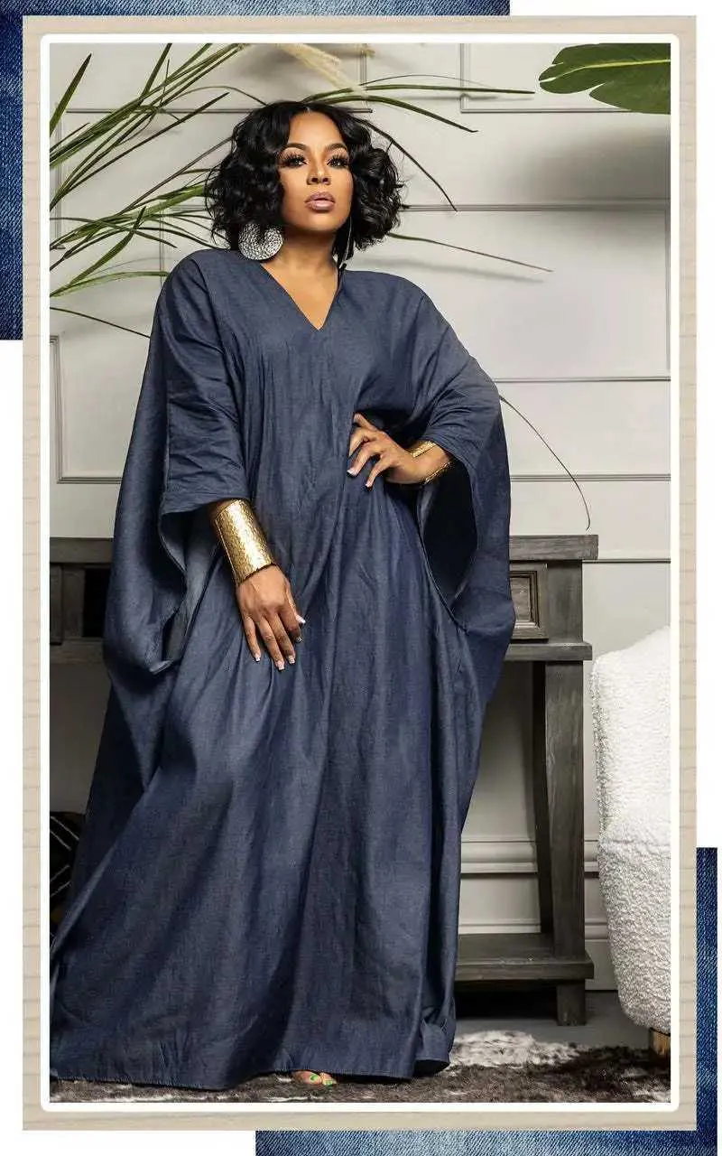 Long Sleeve Floor Length Dresses Casual Batwing Sleeve Maxi Dress