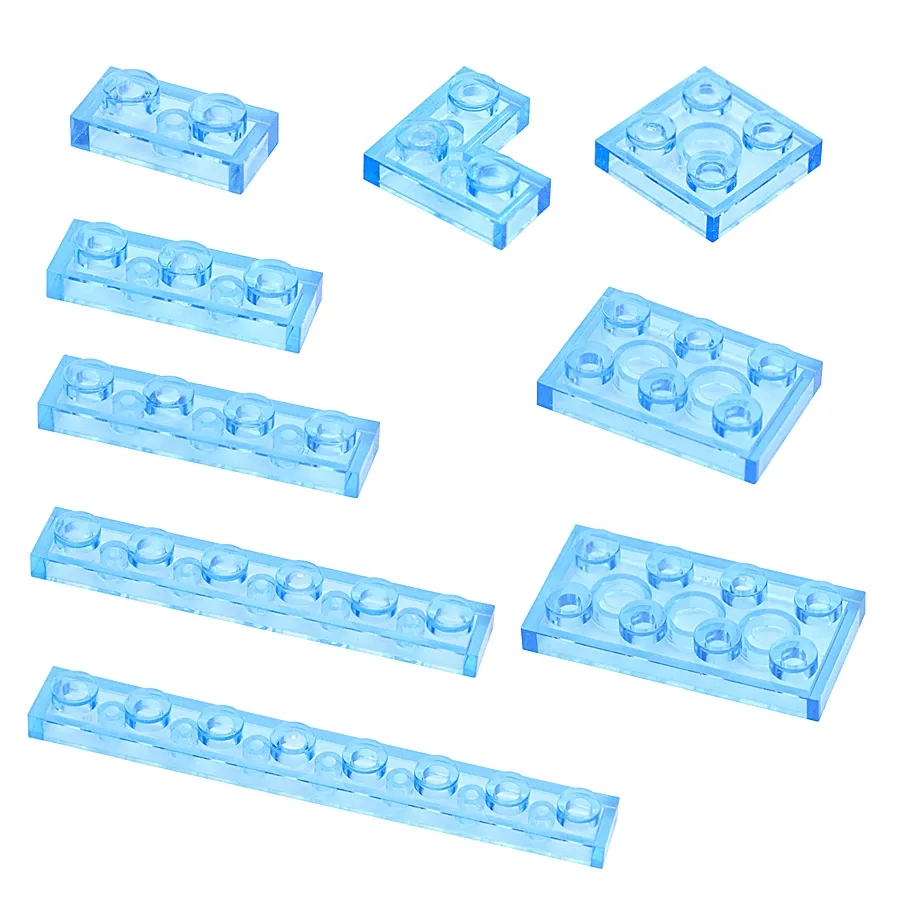 MOC Clear Thin Building Blocks 2x4, 2x2, 2x1 Creative Bricks