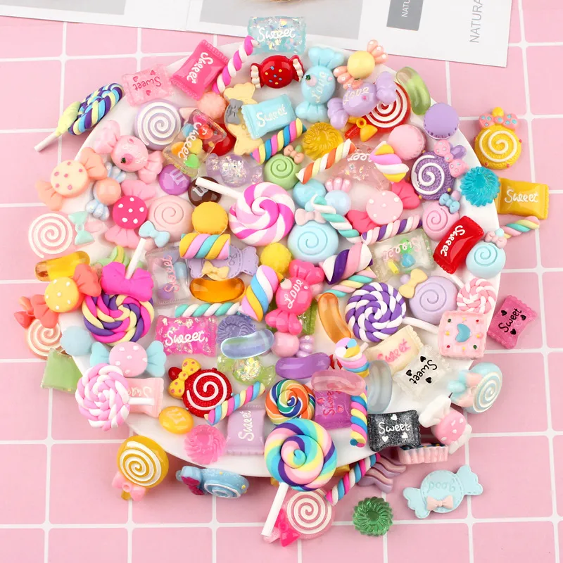 Save Big on Bulk Fake Candy For Crafts Flat Back Resin Charms: 30Pcs Mixed  Candy Simulation Food Cabochons, Craft Embellishments For Phone Cases,