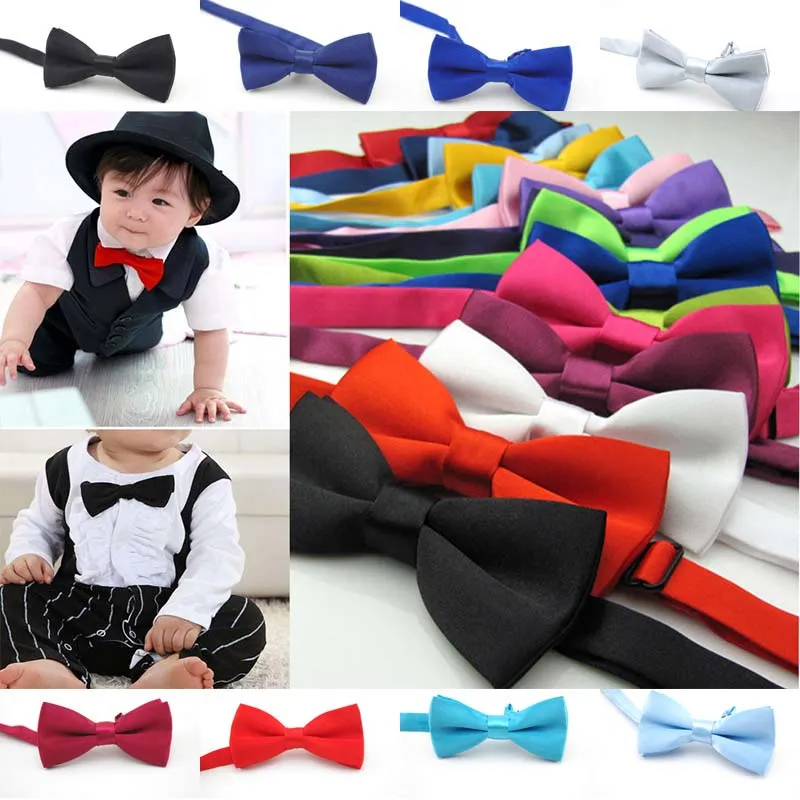 Adjustable Satin Bowties Fancy Pre Tied Solid Black Plain Formal Kids Boys Children Bow Tie From Ddmycrazy 6.65 DHgate.Com