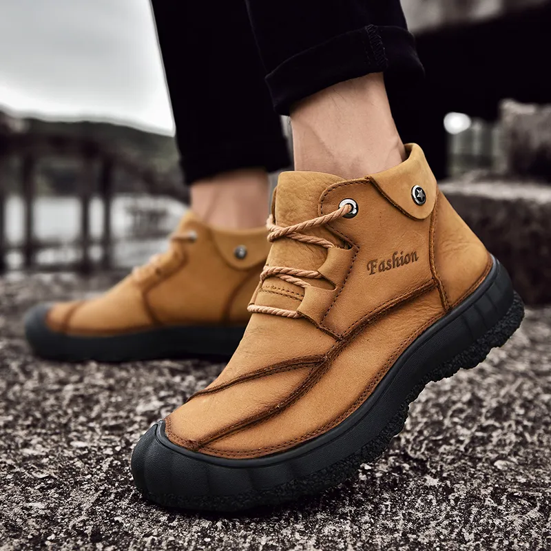 Mens Plush Lace Up Mens Casual Ankle Boots Non Slip Comfortable High Top Hiking Shoes For Winter Snow 2024 New Arrival From Factory Dh1102910017 Bulk 49.82 DHgate.Com
