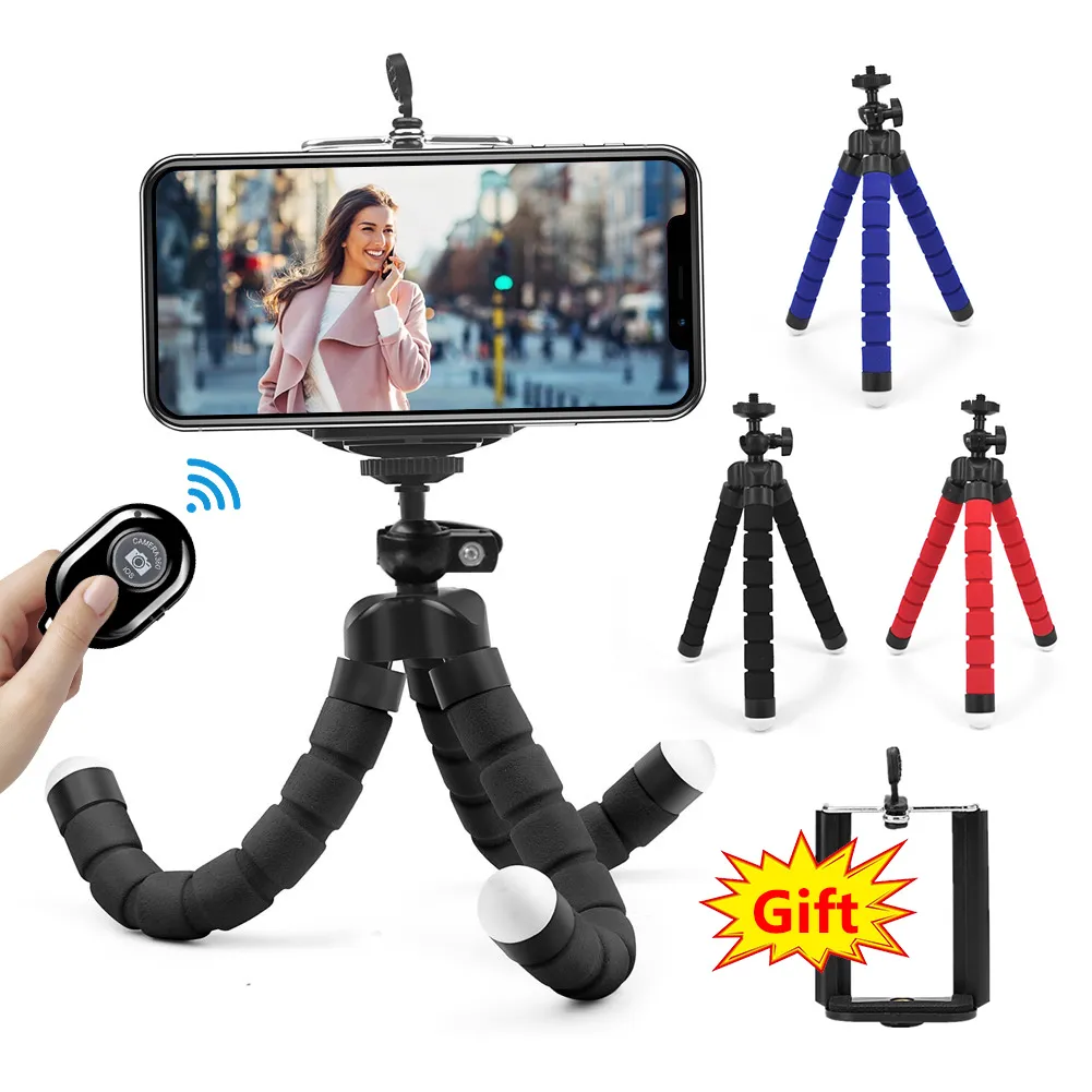 Camera Phone Tripods Portable Adjustable Stand With Mount Clip And ...