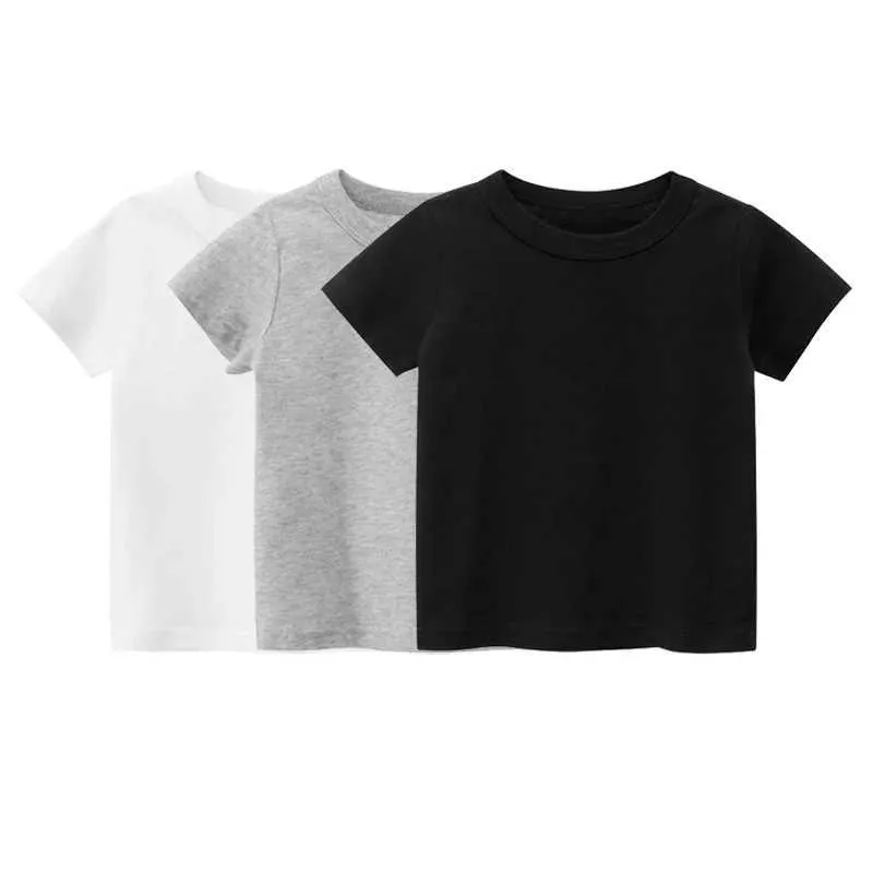 early spring1 New Arrival Summer Cotton Boys T Shirt Short Sleeve White Tshirt for Girl Solid Color Simple Childrens Clothing T shirts for Children S T250116