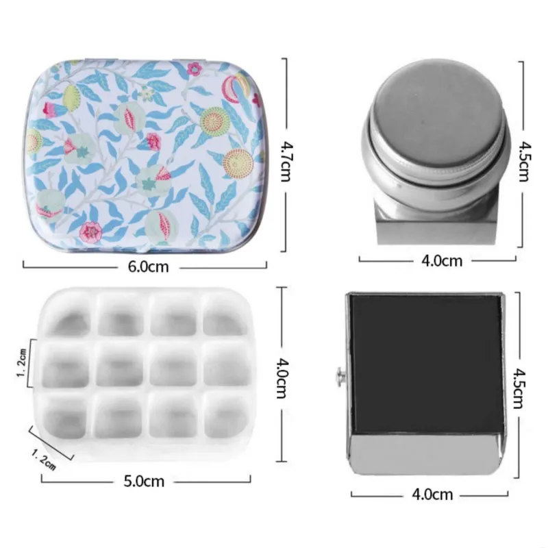 Palette En Métal Pour Aquarelle Vide - Design Triple Volets, Plateau De Mélange Intégré - Idéale Pour Artistes Nomades - 3
